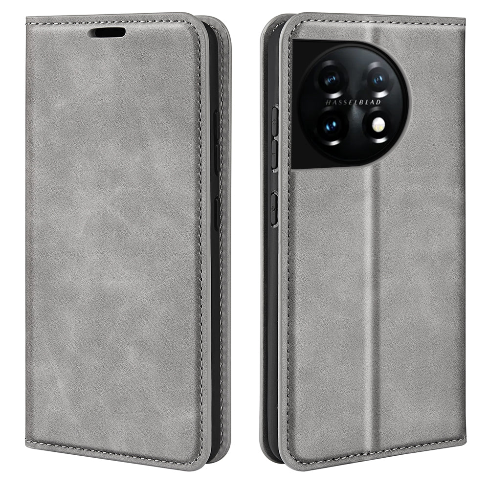 For OnePlus 11 5G Skin-touch Feeling Magnetic Auto-absorbed Wallet Case Fully Wrapped PU Leather Stand Flip Phone Cover For OnePlus 11 5G Skin-touch Feeling Magnetic Auto-absorbed Wallet Case Fully Wrapped PU Leather Stand Flip Phone Cover
